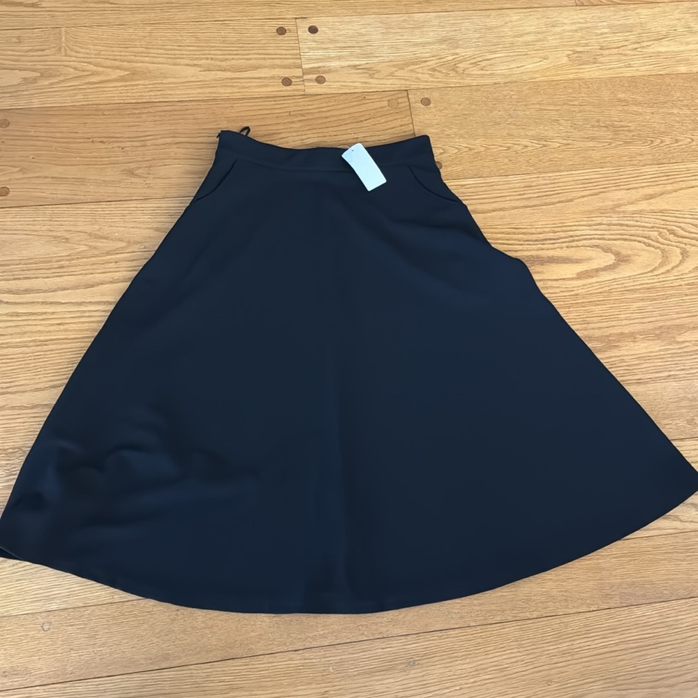 Milumia NWT Womens XL Black Textured Midi Skirt Side Zipper with Pockets